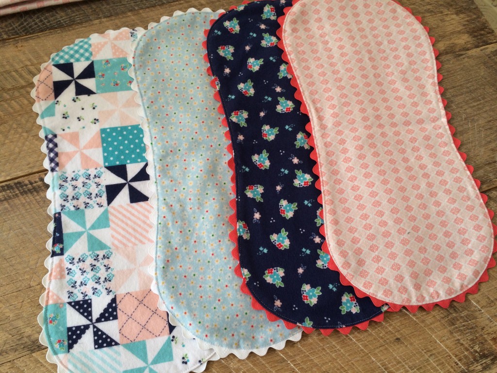 Riley Blake Flannel Baby Quilt And Burpers Tutorial