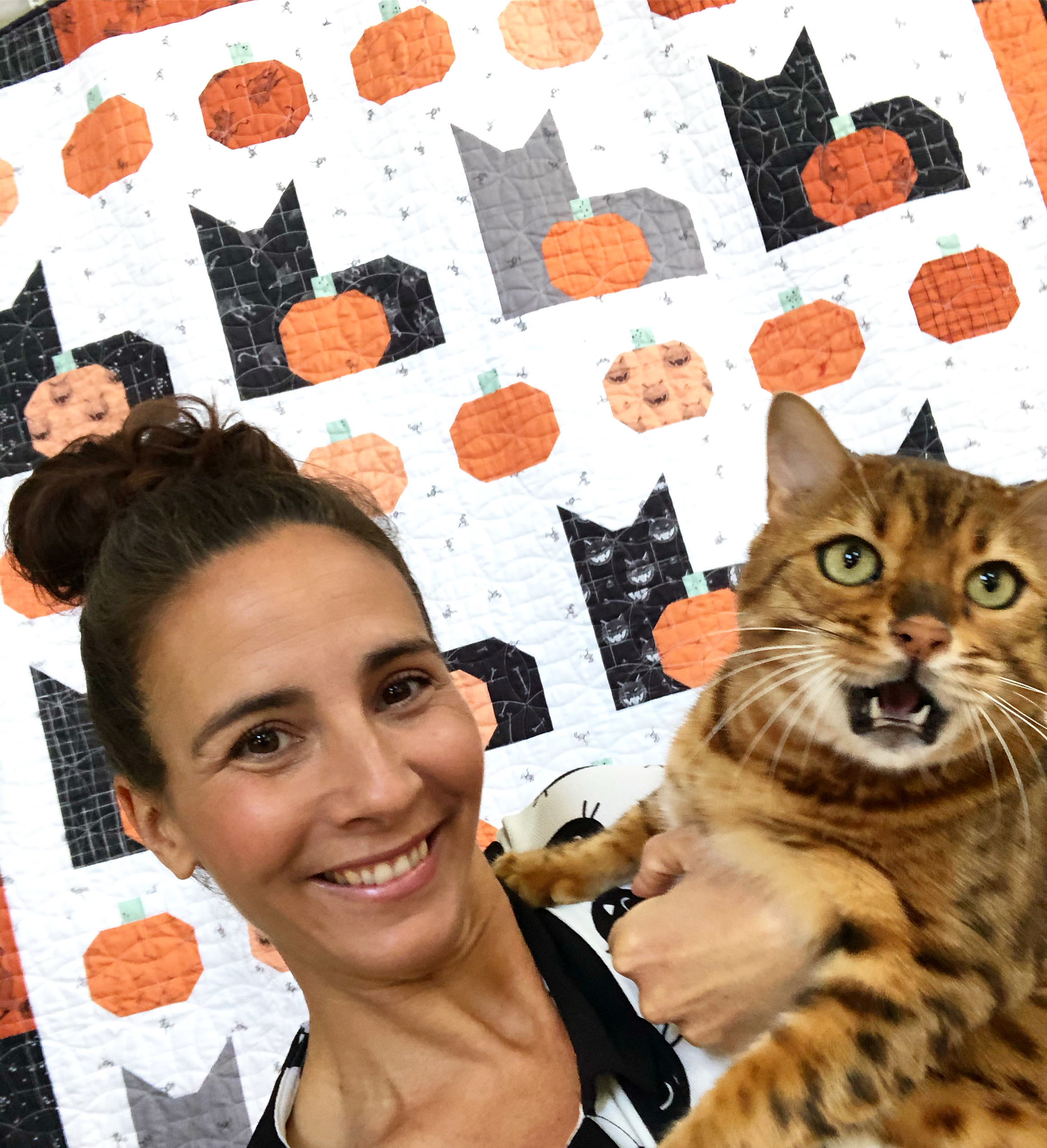 Pumpkins And Cats Quilt Pattern