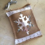 Burlap Foil Snowflake Ornament