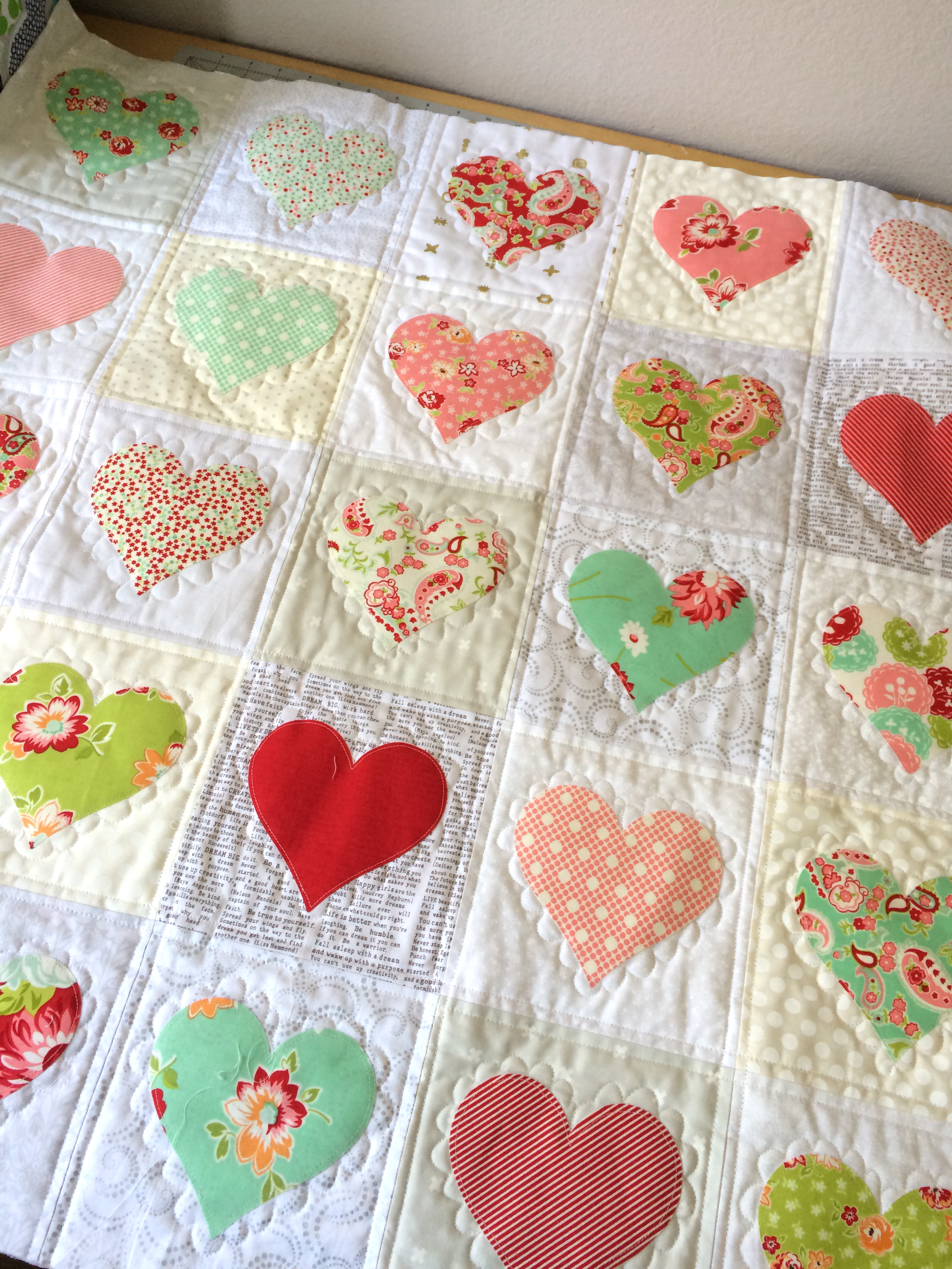 falling hearts quilt